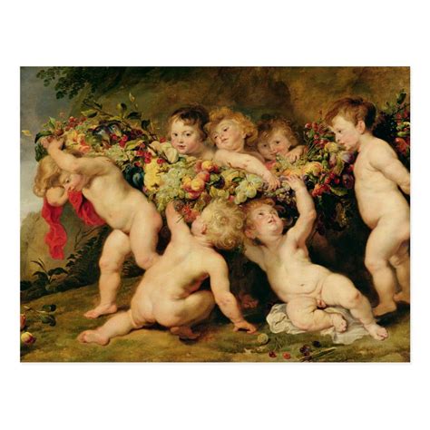 Garland Of Fruit C 1615 17 Postcard Zazzle Peter Paul Rubens