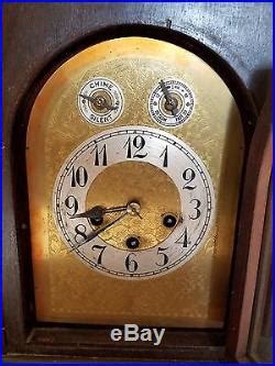 S Antique German Junghans Large Mantel Clock Westminster Chimes B