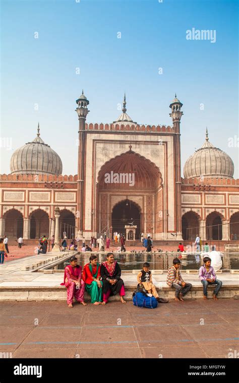 Jama Masjid Jama Mosque Old Delhi Delhi India Asia Stock Photo