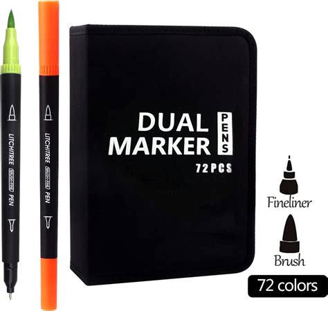 Diuraa 72 Dual Tip Brush Marker Pens Art Markers For Artists Fineliners Felt Tip 696392365614 Ebay