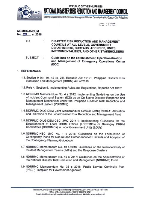 Ndrrmc Memo Circular No Accountancy Studocu