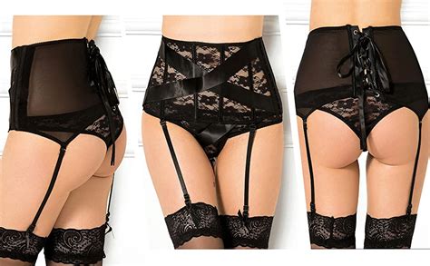 Ohyeah Women High Waisted Garter Belt Plus Size Lace Garter