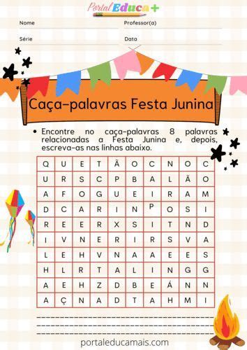 Ca A Palavras Festa Junina Words Word Search Puzzle Periodic Table