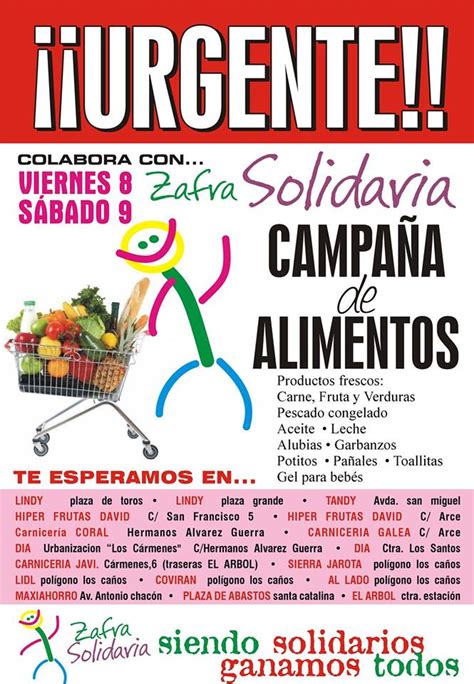 Campaña recogida de Alimentos Urgente Zafra Solidaria