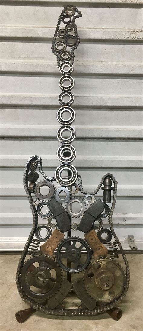 Prinz Scrap Metal Art Guitar Size Ft Tall Ft Wide Ft Depth