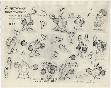 Production Art From The 1936 Disney Short Toby Tortoise Returns A