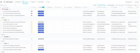 Daci Model Template By Clickup™