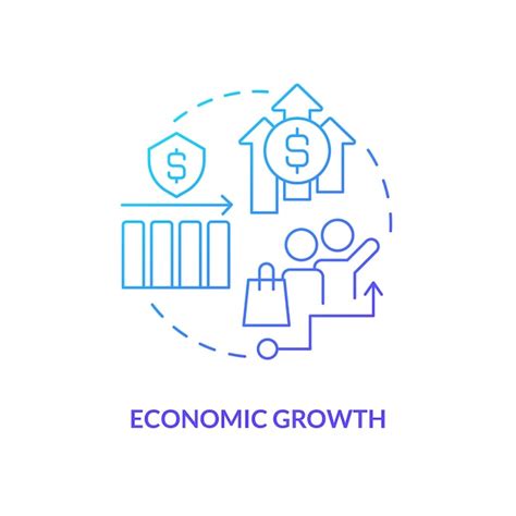 Icono De Concepto De Gradiente Azul De Crecimiento Económico Vector