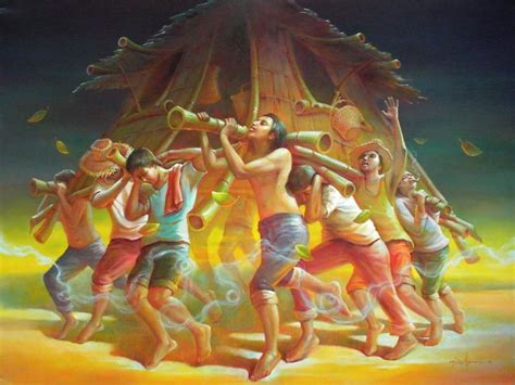 Bayanihan Philippine Art Filipino Art Painting