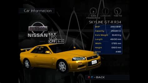 Metropolis Street Racer Dreamcast Car List Youtube