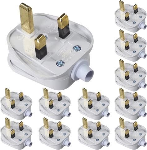 KC Cable 13A Fused Plug 12 Pack 3 Pin Plug 13 Fused Mains Plugs UK