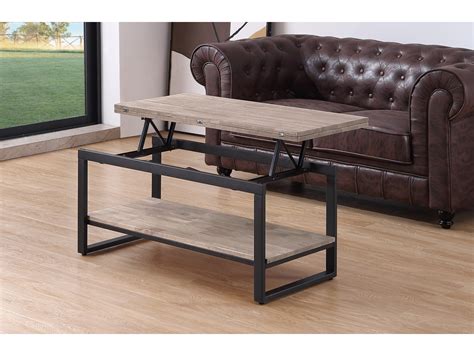 Mesa Centro Elevable Extensible Roble Honey Negro Merkamueble