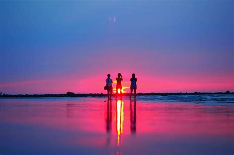 Wallpaper Landscape Sunset Sea Reflection Beach Sunrise Evening Morning Tower Horizon