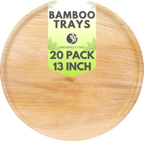 Amazon Naturally Chic Palm Leaf Trays Inch Round Bamboo