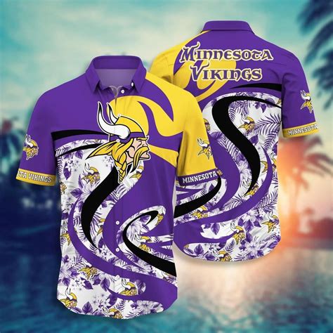 Minnesota Vikings Nfl Hawaii Shirt And Short Tropical Pattern Graphic