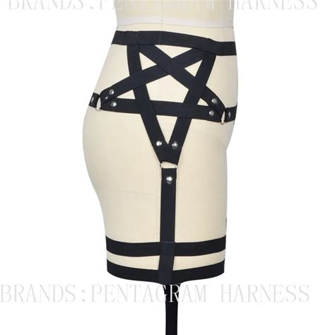 Aliexpress Buy Punk Goth Rivet Pentagram Garter Lingerie Bondage