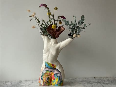 Nude Torso Vase Sculpture Female Figure Vessel Erotic Ikebabna Jar Mature Classical Surreal