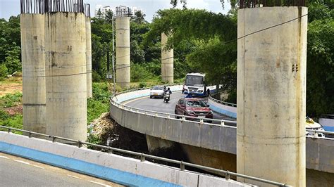 Service Road Near Hebbal Police Station Closed For Flyover Work The Hindu