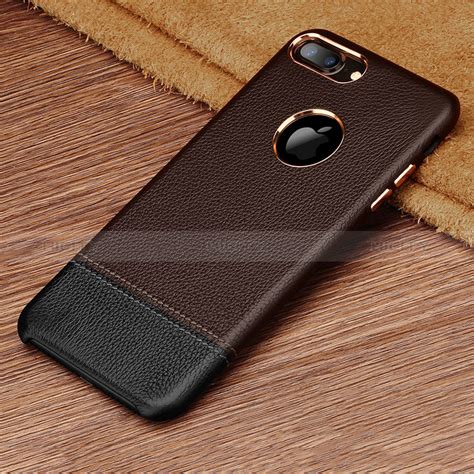 Coque Luxe Cuir Housse Pour Apple Iphone Plus Marron