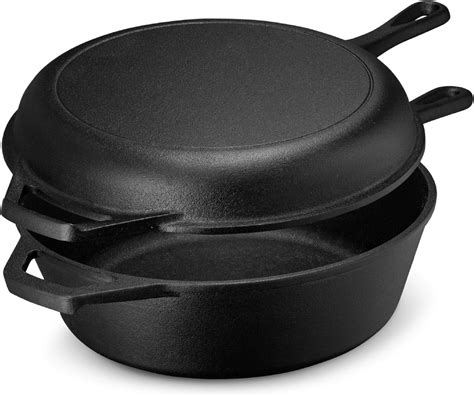 Legend Cast Iron Multi Cooker Skillet Set 3q Dutch Oven For Bread Frying Cooking Iron Pan