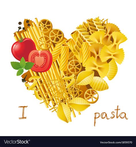 Pasta heart Royalty Free Vector Image - VectorStock