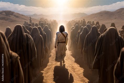 Moses Leads The Jews Through The Desert Moses Led His People To The Promised Land Through The