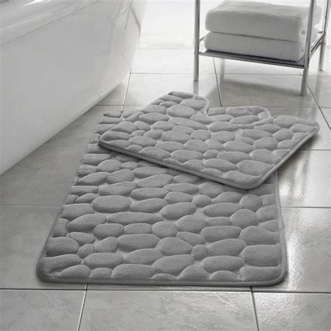 Lot De Tapis De Bain En Mousse M Moire De Forme Antid Rapants