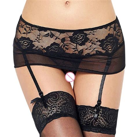 High Waisted Lace Garter Belt Hollow Out Sexy Suspender Temptation