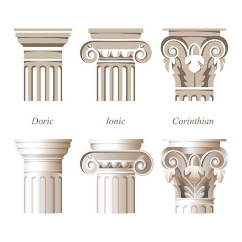 Doric Ionic Corinthian Styled Columns Cultural Architecture