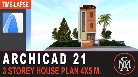 Archicad Tutorial Storey House Plan X M Narrow House Design