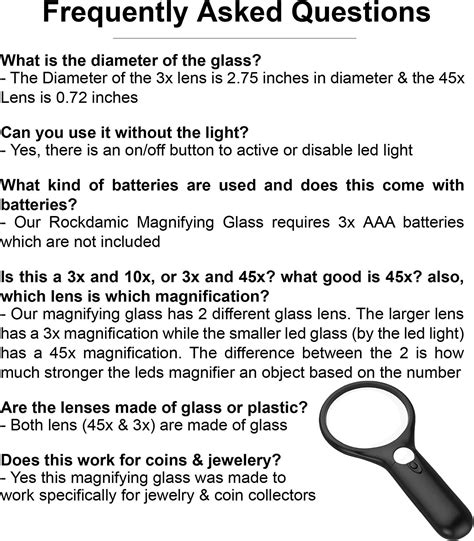 RockDaMic Professional Magnifying Glass With Light 3X 45X Handheld