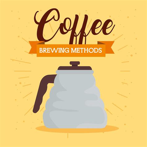 Coffee Brewing Method With Pot On Yellow Background 2043299 Vector Art