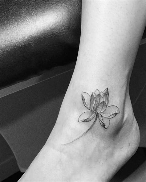 Black And White Lotus Tattoo