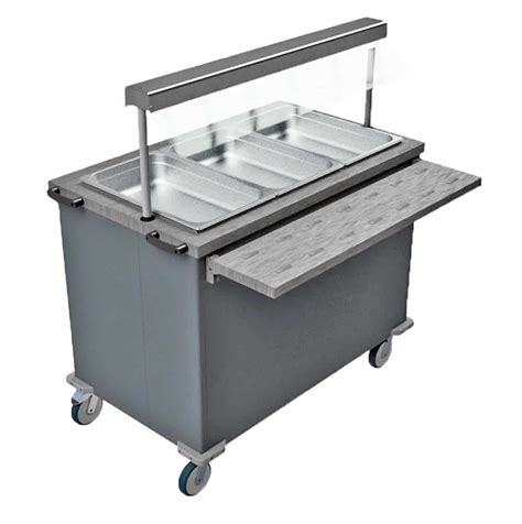 Mobile Bain Marie With Hot Cupboard And Heated Gantry Versigen Catering Equipment