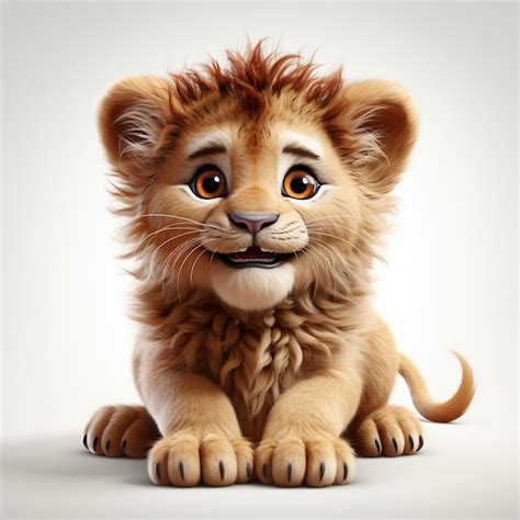 Free Photo View Of D Adorable Cartoon Animated Lion Cub