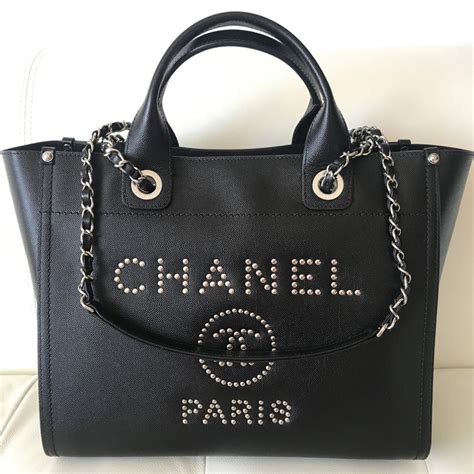 Chanel Deauville Studded Logo Tote Bag | Bragmybag