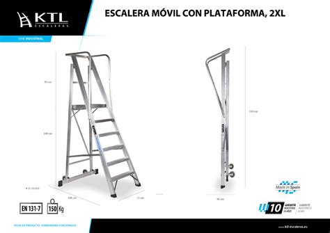 Escalera Móvil De Plataforma Plegable 2xl 6 Peldaños Modelo 6806 Plataformas Móviles Valck Y