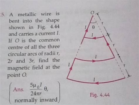 A Metallic Wire Is Bent Into The Shape Shown In Fig And Carries