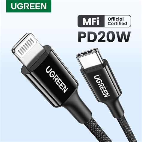 Ugreen MFi USB C to 라이트닝 케이블 PD 20W 아이폰용 아이폰 14 13 12 프로 맥스 아이패드용