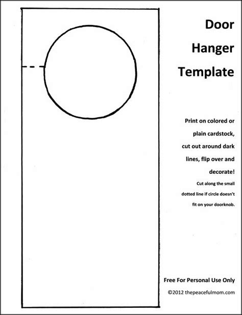 Printable Door Hangers Templates For Crafts