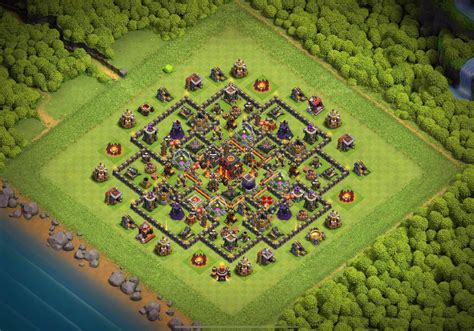 BASE TH10 PHÒNG THỦ CÙI BẮP DỄ 1 SAO RANK HUYỀN THOẠI Clash of clans