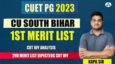 Cu South Bihar St Merit List Cuet Pg Counselling Cut Off