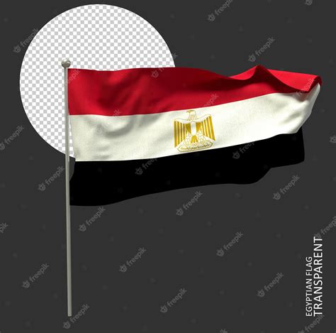 Premium Psd Egyptian Waving Flag On Gray Background 3d Render 3d