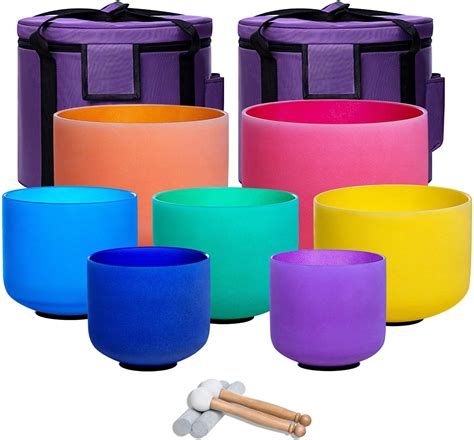 Amazon Hz Set Of Colored Crystal Singing Bowl Sound