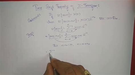 M5l13 To Prove Time Shift Property Of Z Transform Youtube