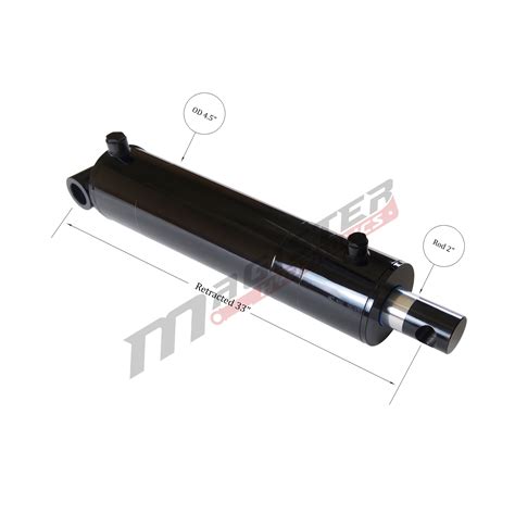 4 Bore X 24 Stroke Hydraulic Cylinder Welded Pin Eye Double Acting Cylinder Magister Hydraulics