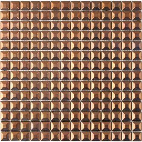 Shop Solistone Byzantine Metal Copper Uniform Squares Mosaic Metal Wall