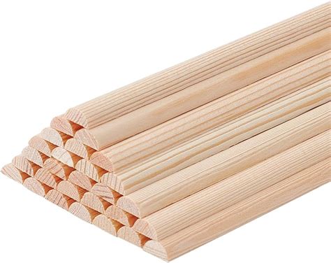 Olycraft Pcs B Tons En Bois Demi Ronds X Mm Bandes De Chevilles En