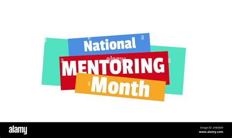 Image Of National Mentoring Month Text Over Colourful Shapes On White