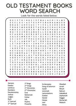 Old Testament Books Of The Bible Word Search